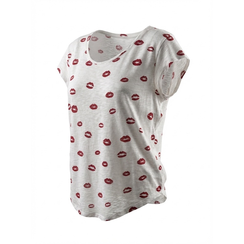 Joie Dillan Red Lips Top XS USA Kiss Love Romance Funky Simple Bimbo Breathable - Picture 1 of 6